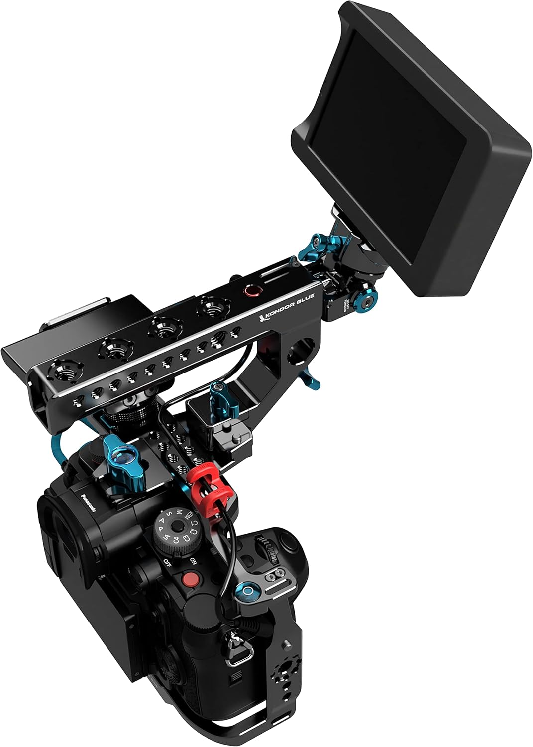 KONDOR BLUE x Armando Ferreira | MondoTies Cable Management Clips for Cameras | Cable organization, 1/4"-20 Mounted, Holds 2-3 cables, & Supports up to 20lbs of force (10-Pack) | Red