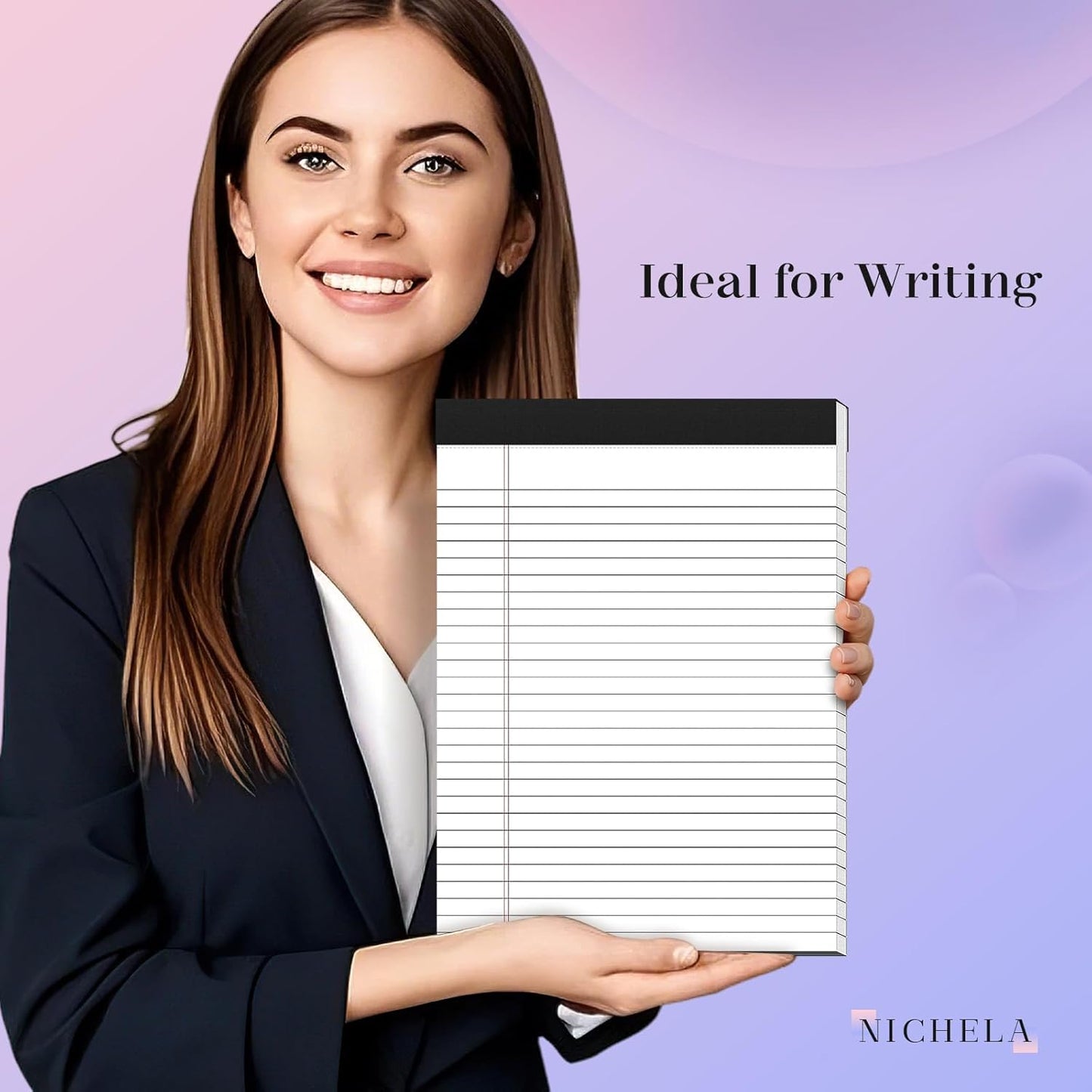 12 Pack Legal Pads 8.5 x 11 Wide Ruled Note Pads 8.5 x 11 Inch Notepads Micro Perforated Writing Pads Notebook Pads of Paper Lined White Paper, 30 Sheets per Notepad for Office & School Supplies