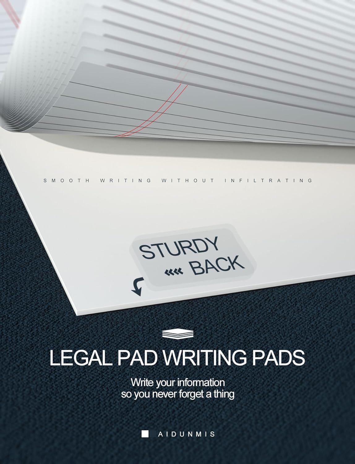 Legal Pads 5x8 Inch Writing Pads for Office Note Pads 5x8 for Work 80 GSM Paper College Ruled Legal Pad To Do List Notepad 30 Sheets 6 Pack Notebook Writing Pad Notepads for Grocery List Shopping List