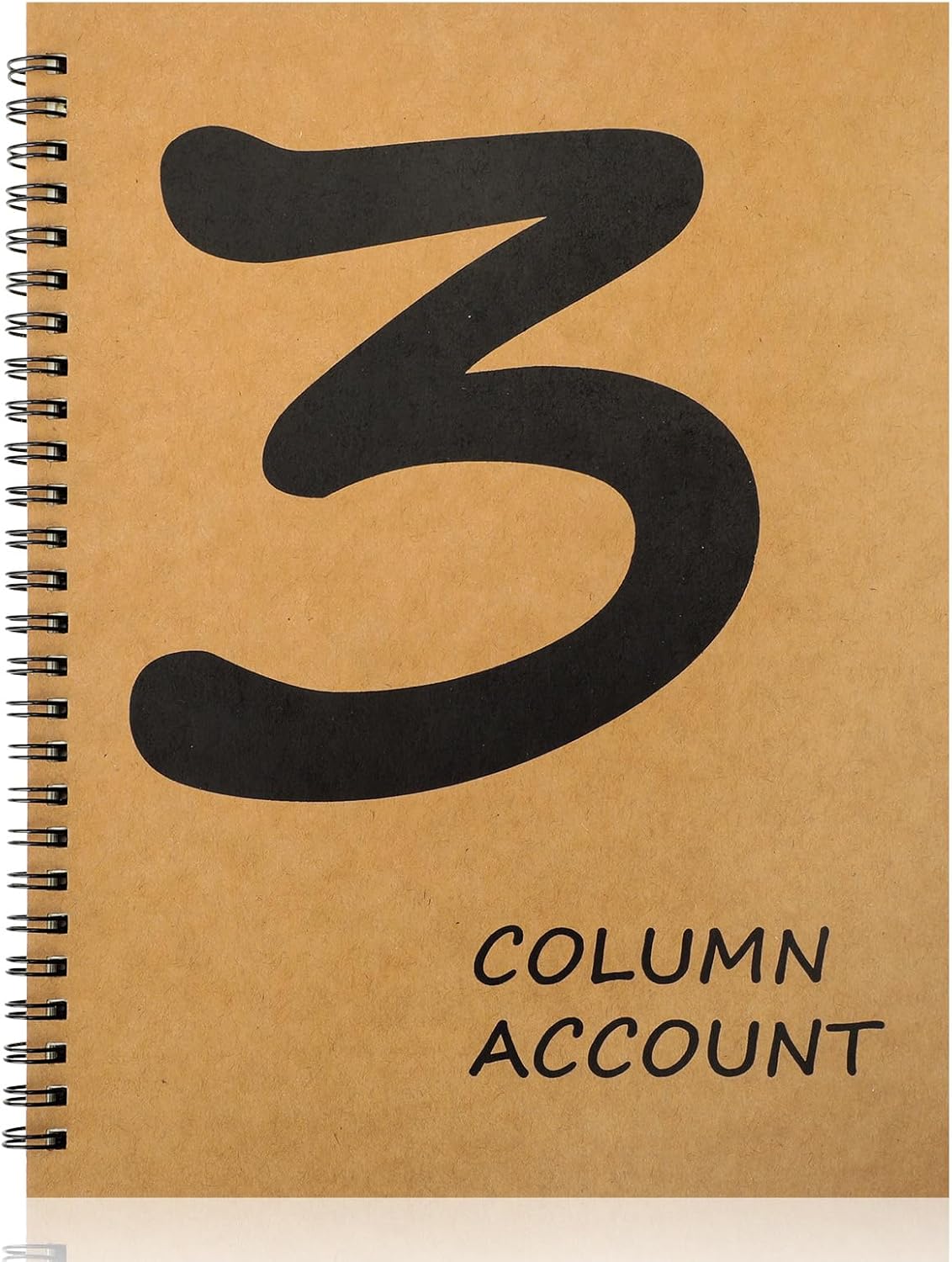1Pcs Accounting Ledger Book 3 Column 7 * 9.25inch Columnar Notebook Columnar Pad 3 Columns Kraft Paper Cover 100 Pages for Personal Use Small Business(50 Sheet)