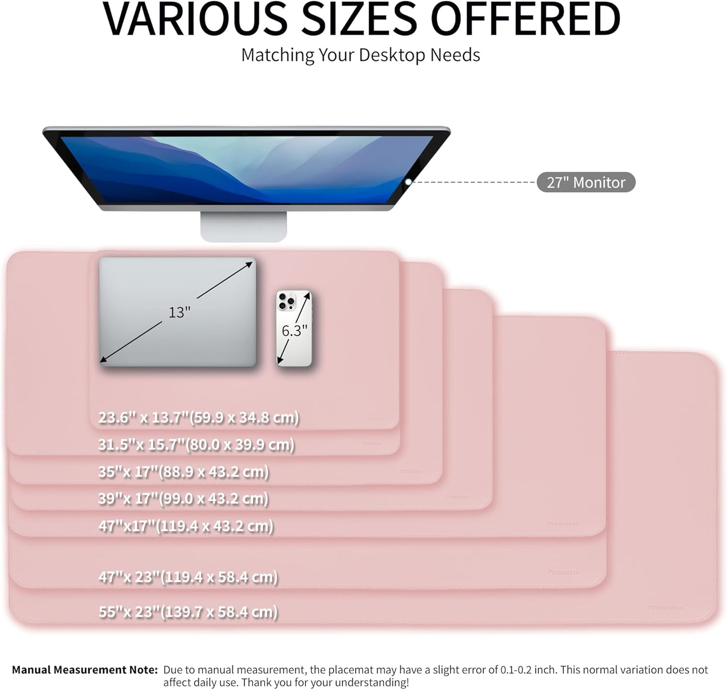 Oversized Non-Slip Desk Pad Protector – Grips Desk Firmly, Anti-Slip Like You've Never Seen! Vegan Leather Waterproof Laptop Mat for Keyboard & Mouse – Large Office Pad– Sakura Pink