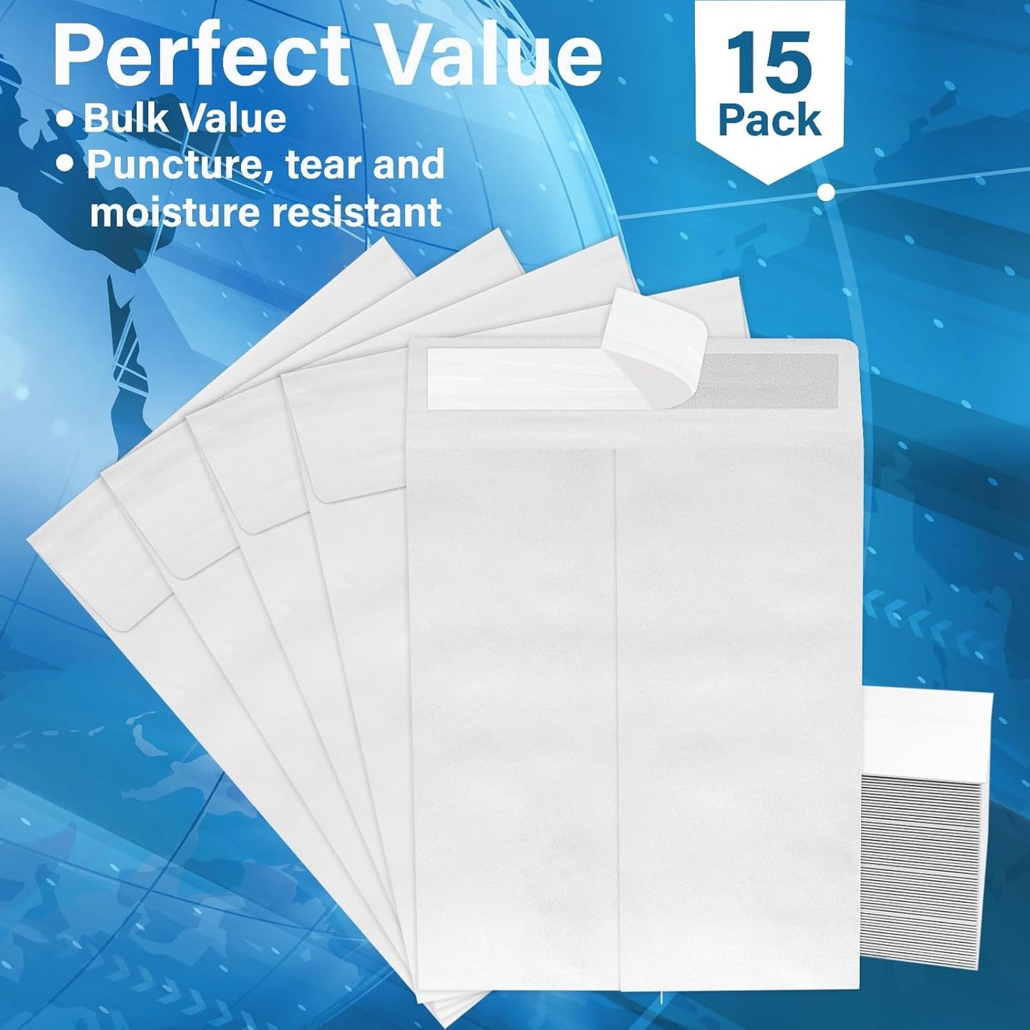 9 x 12 Envelopes, Envelopes 9x12, Catalog Envelopes 9x12, Self Sealing Closure, 14 lb., Puncture, Tear & Moisture Resistant