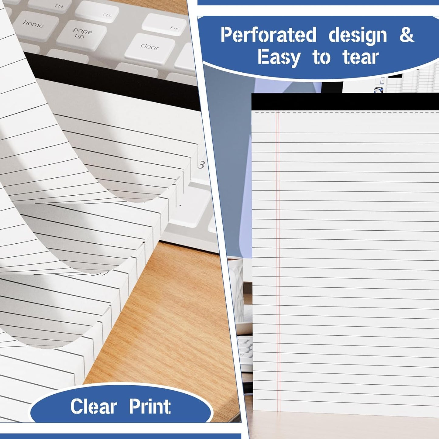 Legal Pads 4 Pack of Note Pads 6 x 9 Inch Notepad 21lb Thick Paper Legal Pad 30 Sheets Note Pad College Ruled Small Legal Pads 29 Lines Writing Pads for Writing, Sketching, and Note-Taking