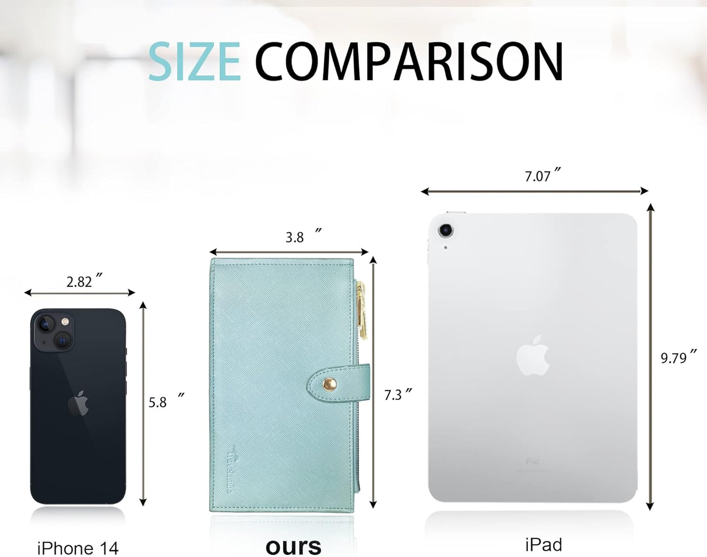 Travelambo RFID Wallet Women Large Size Bifold Multi Card Wallet Case with Zipper Pocke Credit Card Holder for Women