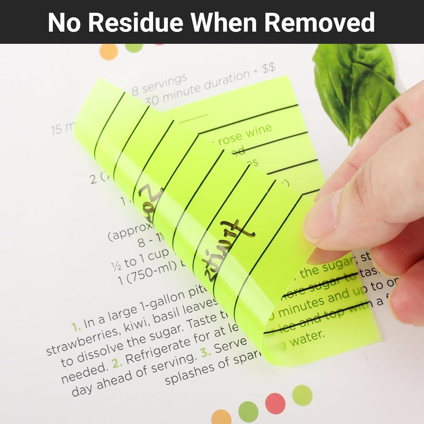 EUSOAR Translucent Sticky Notes, 300 Sheets 3x3 Inch PET Lined Sticky Notes Tabs for Folders Neon 6 Colors, Translucent Bible Page Flags Stickers Note Pads for Book Annotation Making to-do Lists