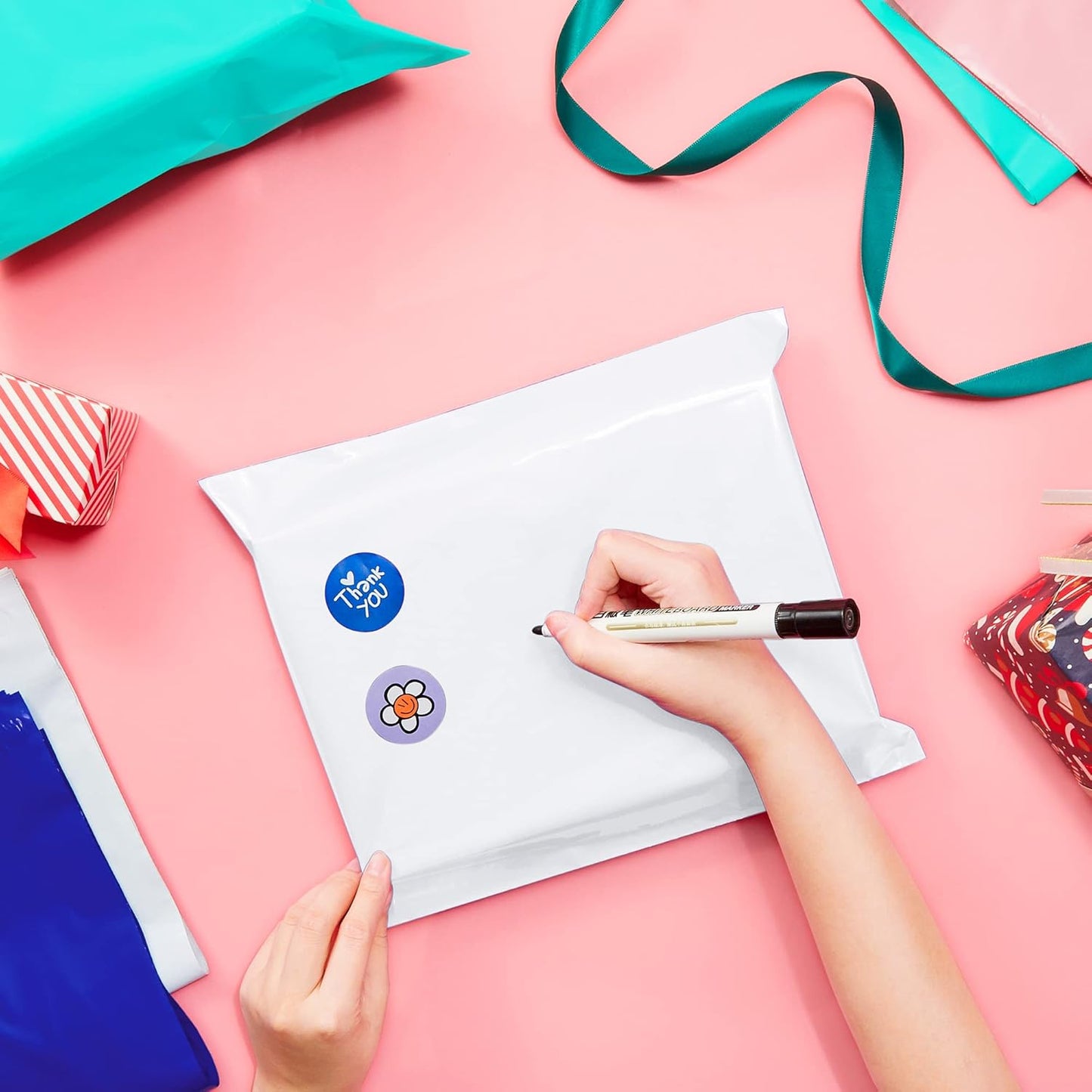 Fuxury Poly Mailers 12x15.5" 500Pcs Bulk White Shipping Bags for Clothing, Strong Adhesive Sealing Shipping Envelopes, Tear-resistant Postal Mailing Poly Bags for Books,Accessories,Business