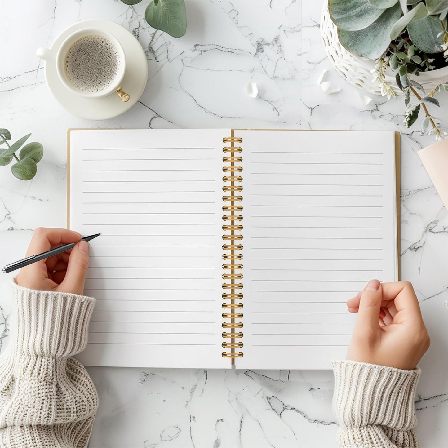 Guymn Pink Floral Goose Notebook, Preppy Aesthetic Goose Journal for Kids Girls, Geese Animal Lover Gifts Hardcover Spiral Notebooks Journals 5.5x8.3 Inch