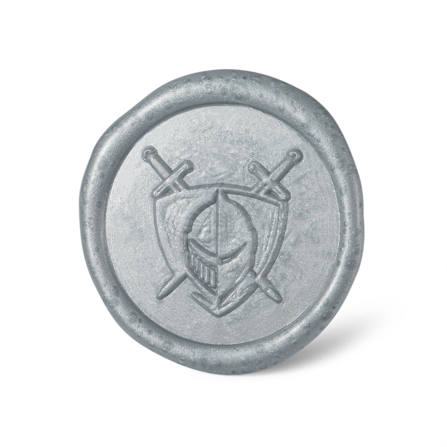 Mceal Wax Seal Stamp,Silver Brass Head with Rosewood Handle, 1.2"(30mm) Dia (Knight Blade and Shield)