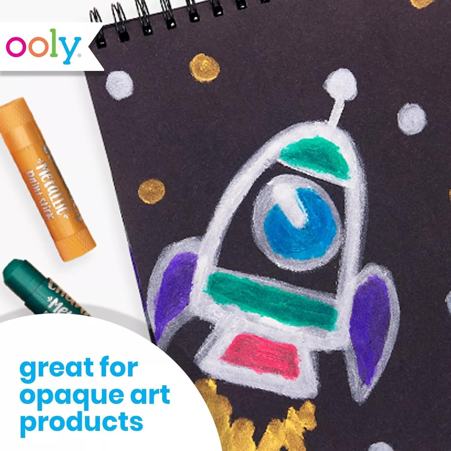 OOLY DIY Cover Large Sketchbook, 8 x 10.5 Inches, Black Paper Sketchbook Drawing Book for Kids, Adults, and Artists Great Drawing Pad for Gel Pens, White Pencils, Back to School Supplies