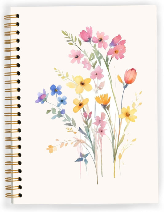 Vintage Wild Flower Botanical Plant Notebook 07,Rustic Spring Floral Cottagecore Notebook Journal for Work Office School Student Teacher,Hardcover Spiral Notebook 5.5x8.9