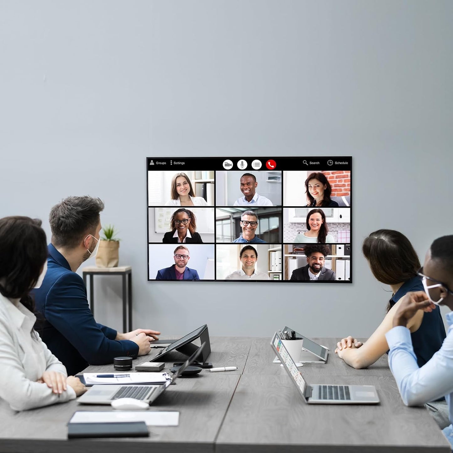 Folding Conference Table, Mobile Training Table for Office Conference, Modern Modular Rectangular Work Desk Meeting Seminar Work Tables with Caster Wheels, Large Breakroom Tables (8Pack L47.2in)