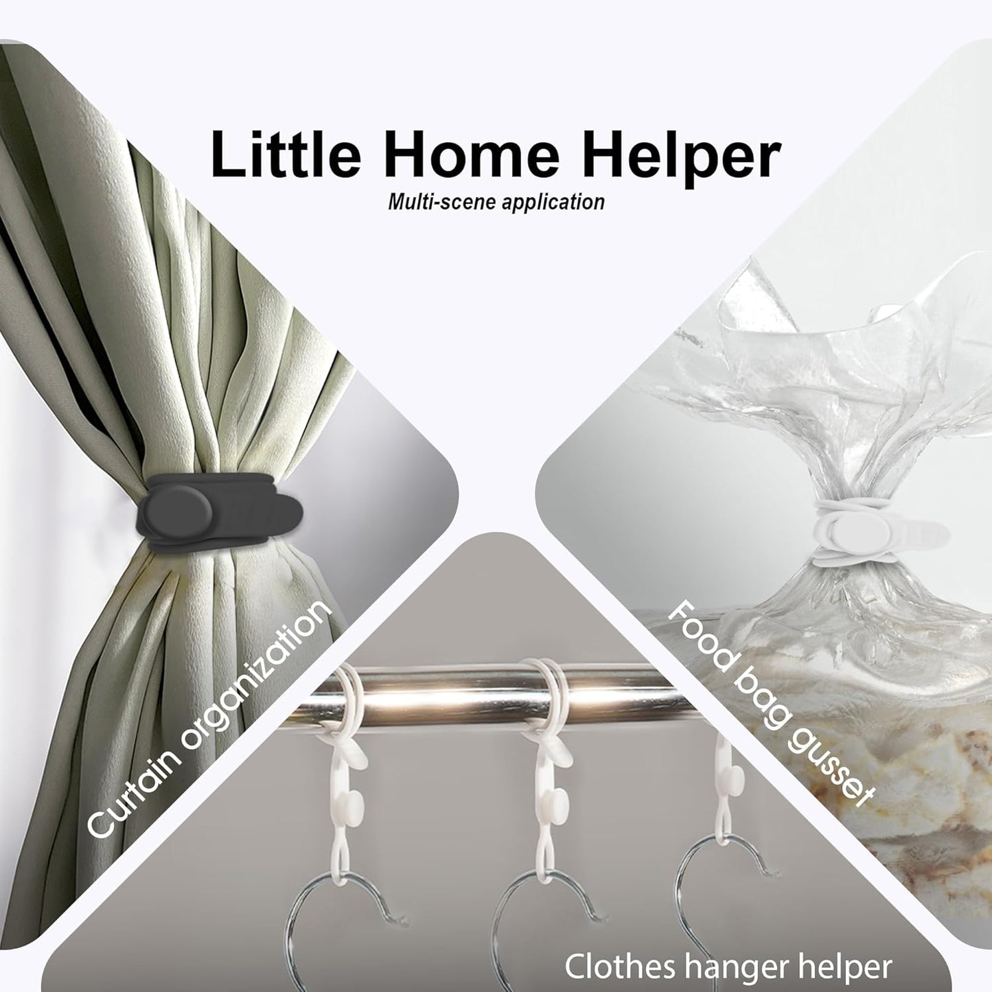 Nearockle Silicone Cable Ties Cord Organizer Cable Management, 16Pcs 4.2" and 7.1" Reusable Cable Organizer Electronic Accessories for Home, Office, Kitchen, School, Travel(Black&White)