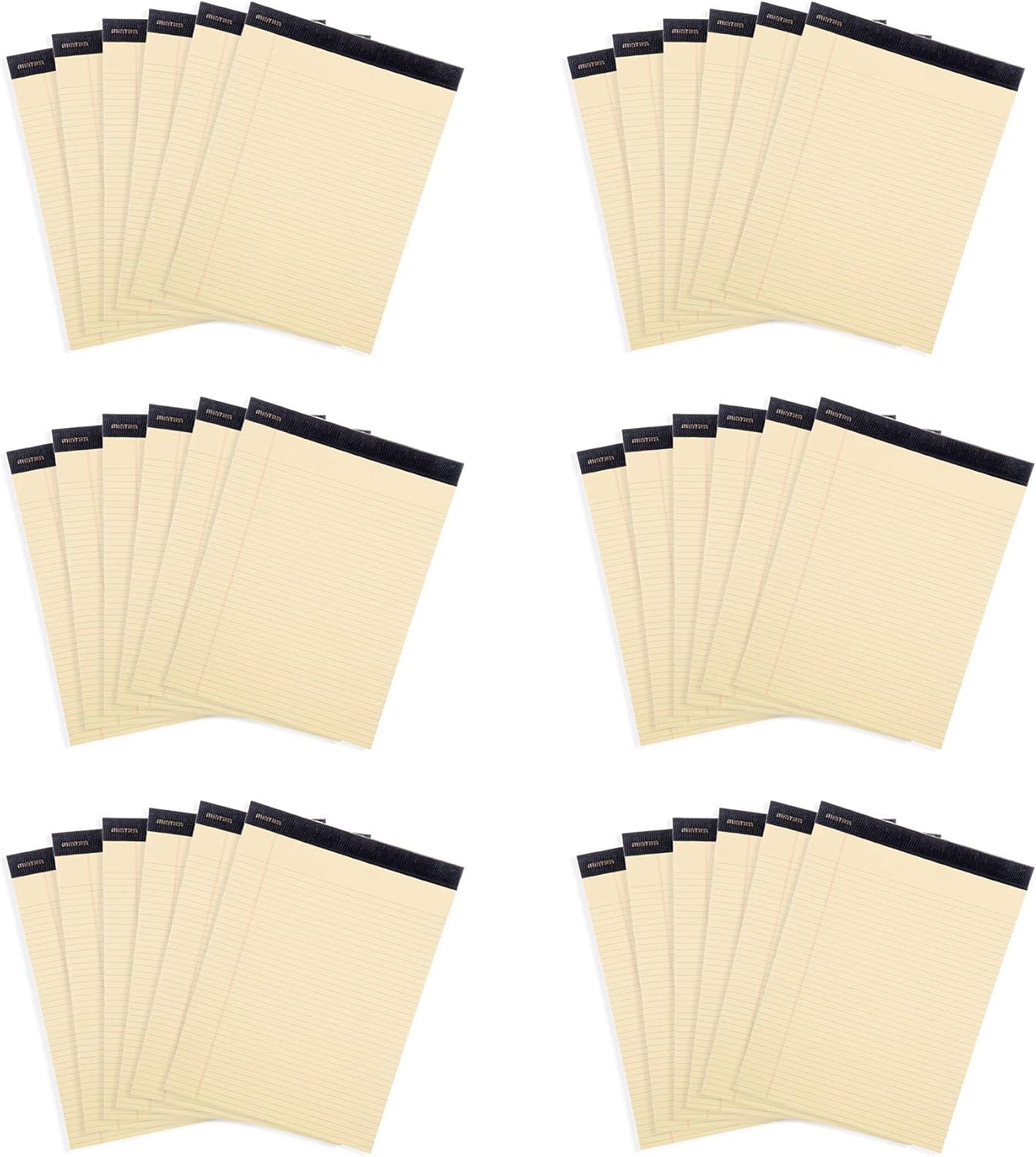 Mintra Office Legal Pads, ((xPremium, 8.5in x 11in, Narrow (Canary), 36pk (6-6pks)), Narrow Ruled, 50 Sheets per Notepad, Micro perforated Writing Pad, Notebook Paper for School, College, Office, Work