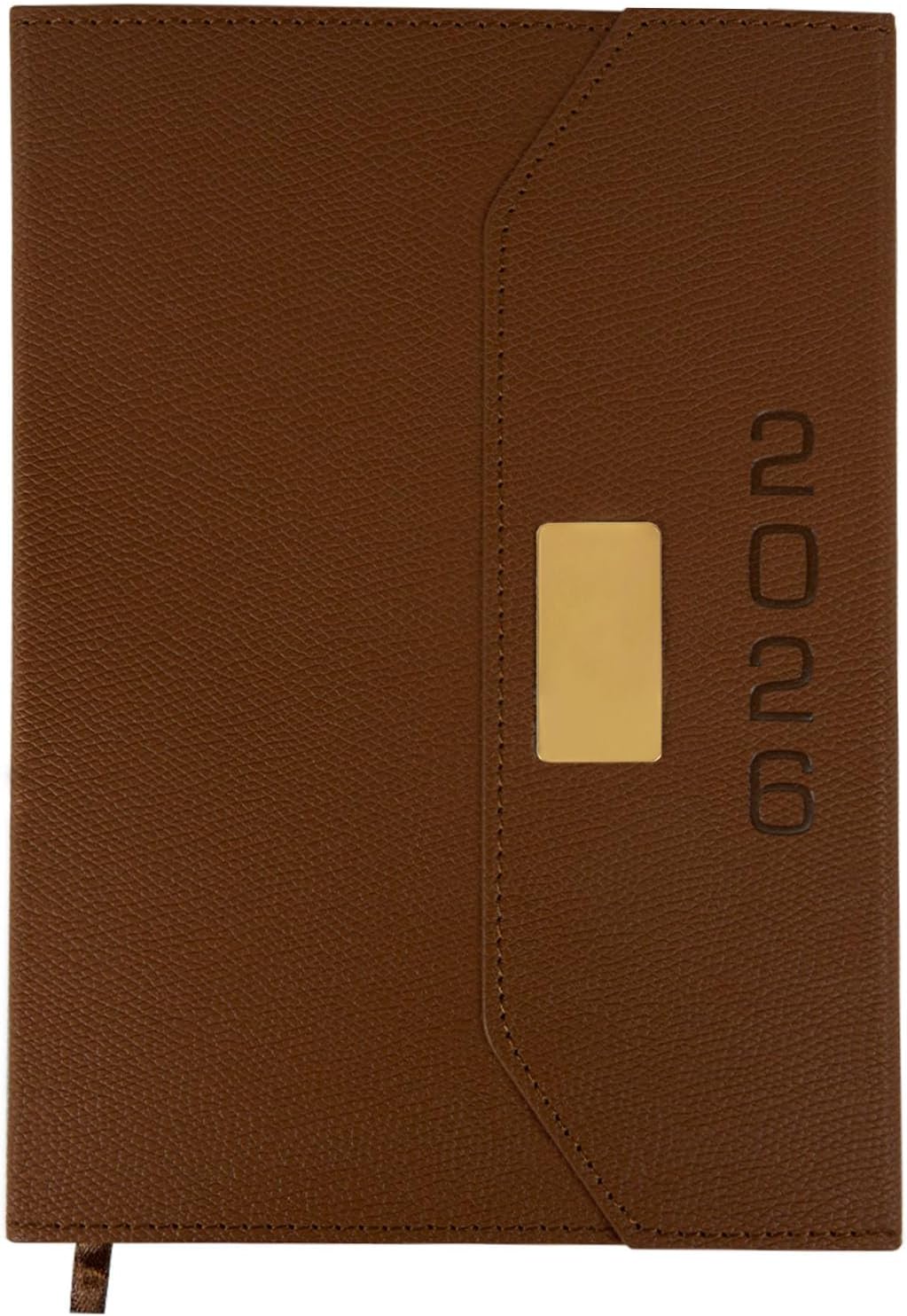 2026 Daily Monthly Planner - Calendar, January - December 2026, 100GSM Thick Paper, Leather Cover, Planner with Hourly Schedule,6.1" x 8.2", Daily Inside Page - Monthly Inside Page, Pen Holder, Bookmarks (Brown)