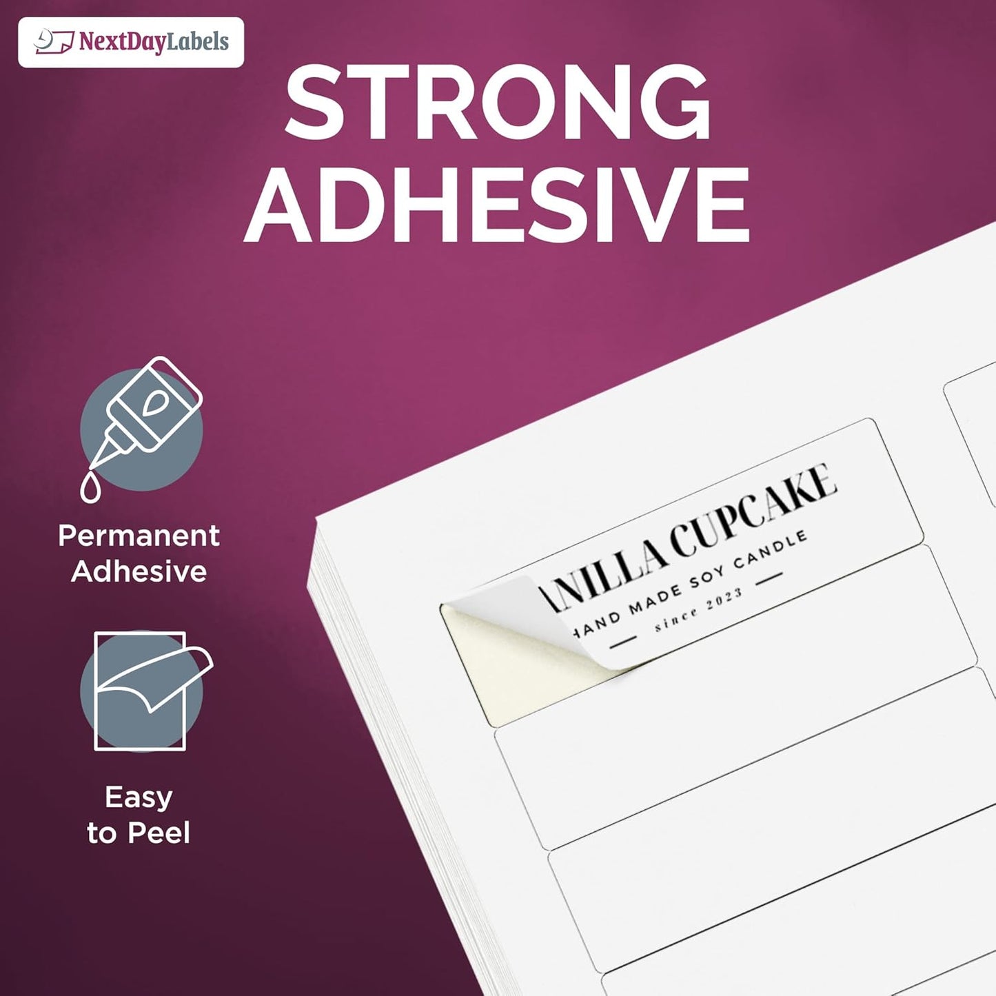 NextDayLabels 1-3/4" x 1/2" Rectangular Printer Labels - White Laser/Inkjet Printer Labels Return Address Labels Shipping Label Stickers (4000 Labels)