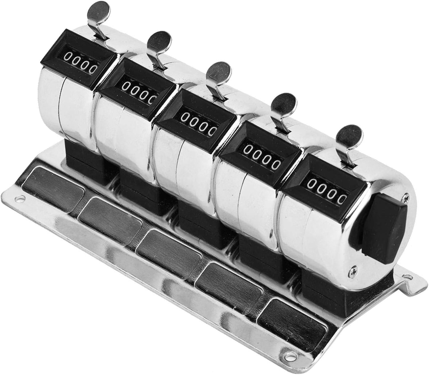 Metal Hand Tally Counter Handheld Mechanical Number Click Counters Manual Counter 4Digit 5 Units Stainless Steel Tally Number of People At Airport/Terminal Order/Factory Statistics
