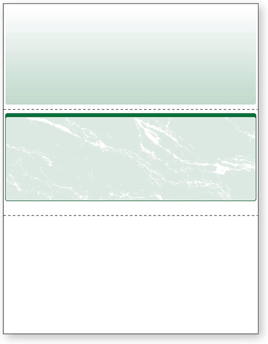 DocuGard Standard Green Marble Middle High Security Check Paper - QuickBooks & Laser/Inkjet Printer Compatible - 11 Security Features - 500 Blank Business Checks (04510)