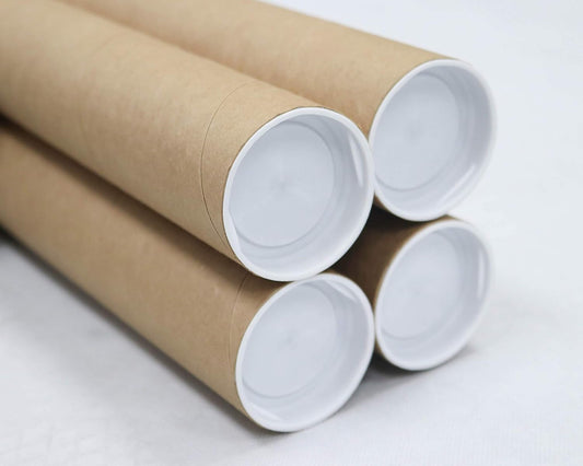MagicWater Supply Mailing Tube - 2 in x 36 in - Kraft - 4 Pack - for Shipping and Storage of Posters, Arts, Crafts, and Documents