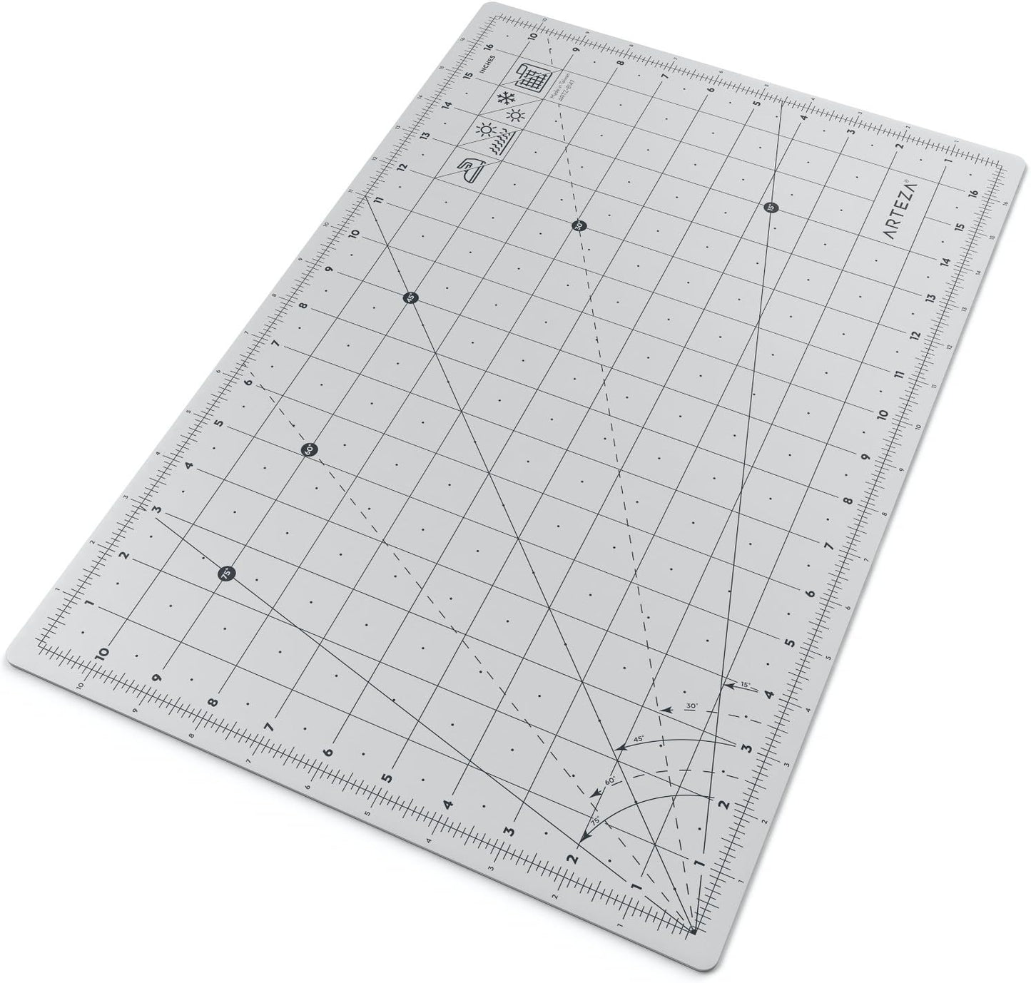Arteza Self Healing Rotary Cutting Mat, 12"x18" with Grid & Non Slip Surface for Fabric, Paper, Vinyl, Plastic, Eco Friendly, Durable & Flexible, Great for Crafts, Quilting, Sewing, Scrapbooking