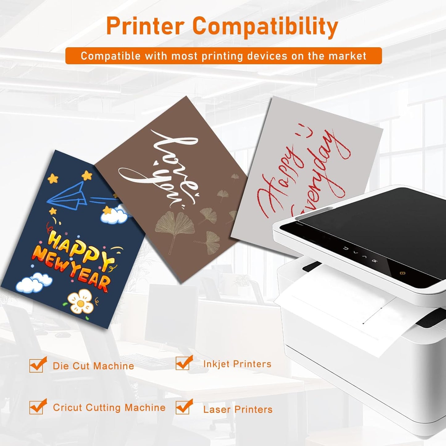 40 Sheets Grey Cardstock 8.5 x 11 Certificate Paper, 75lb Heavyweight Scrapbooking Paper Card Stock for Wedding Invitations, School Crafting, Memus, Business Cards, Graduations