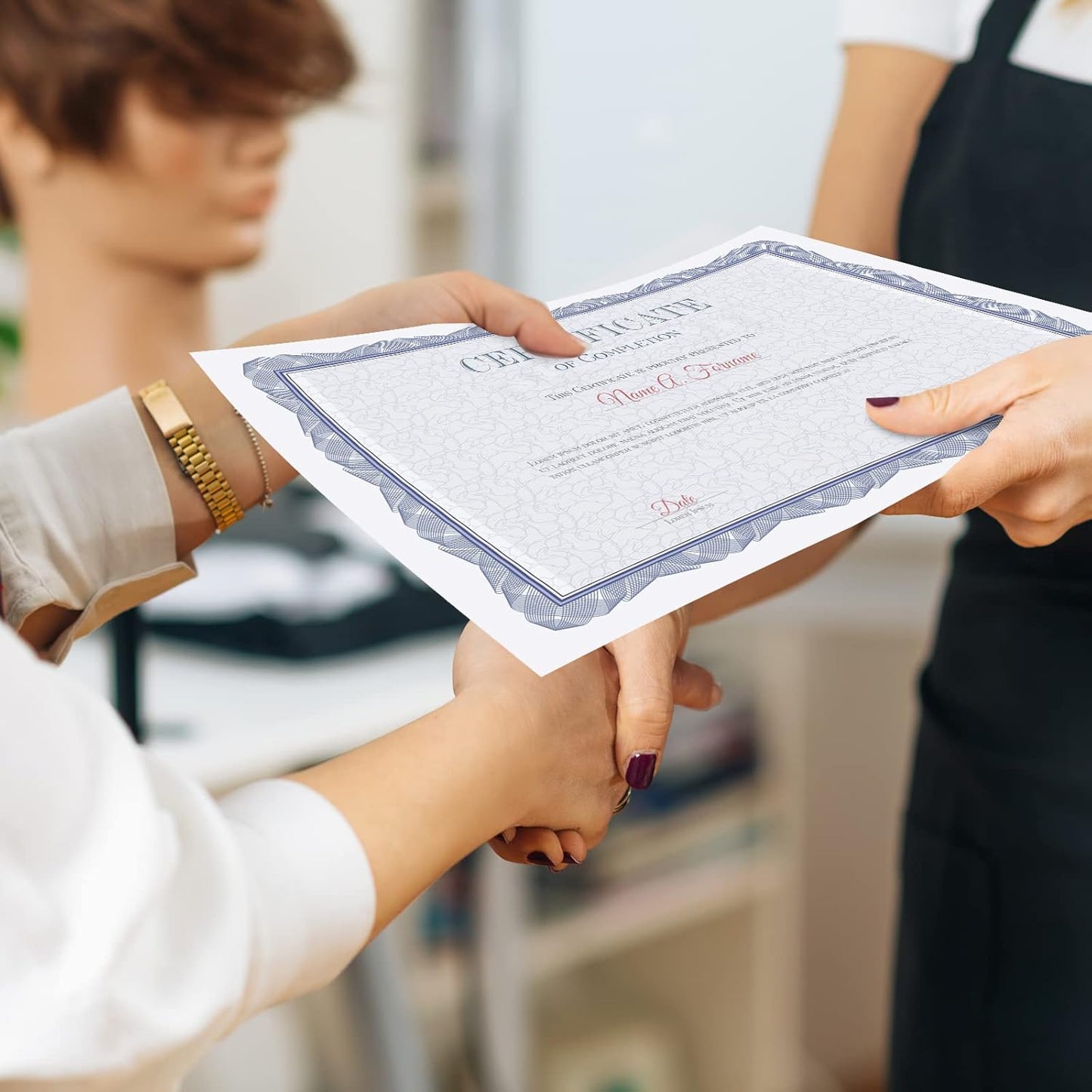 Panelee 300 Sheets Award Certificate Paper with Blue Border, Letter Size, 8.5 x 11 Inches, Biodegradable Coated Paper for Laser & Inkjet Printers