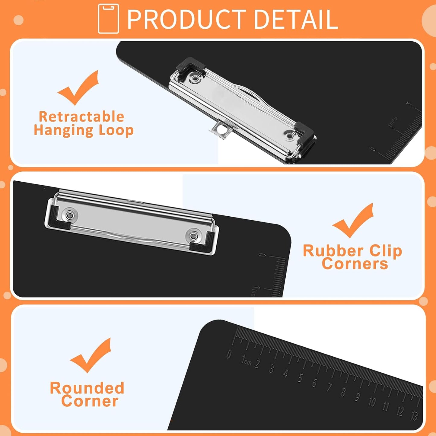 Black Clipboards, PANDRI 26 Pack Plastic Black Clipboards with Low Profile Clip 12.5 x 9 Standard Letter Size Clipboard for classrooms Office