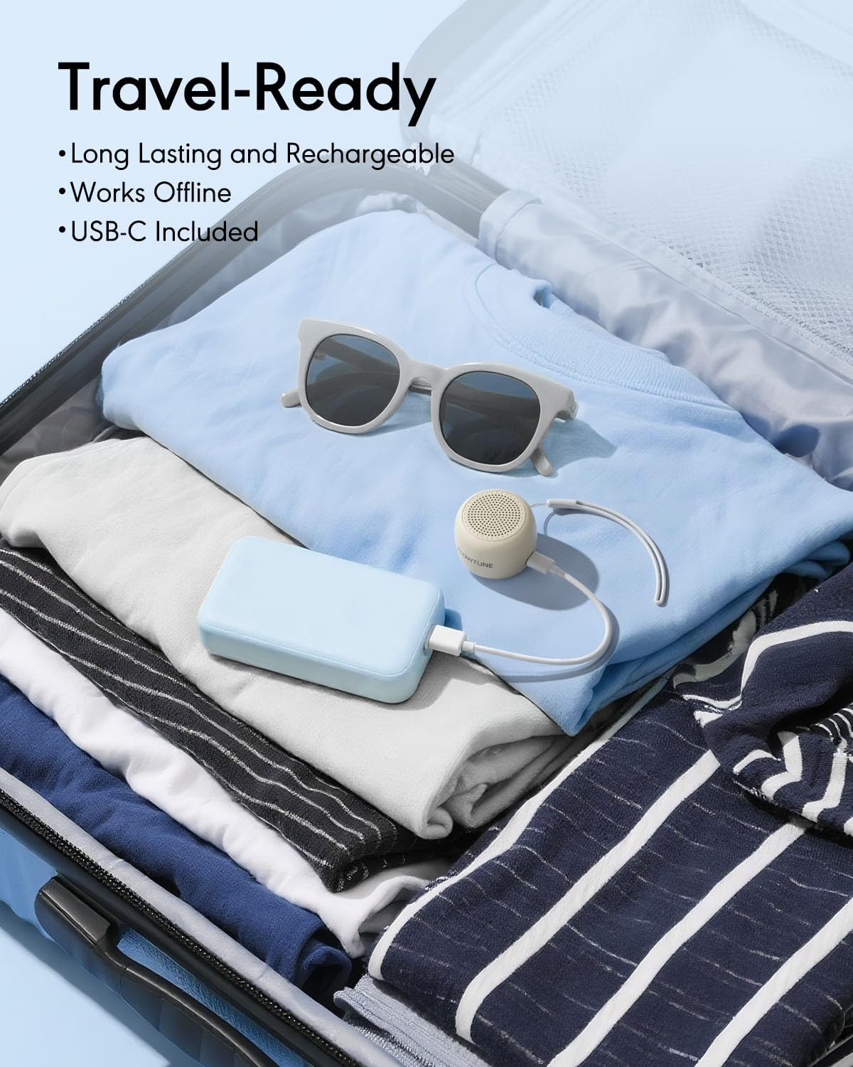 FLOWTUNE Sound Machine Flowtune White Noise Machine for Baby Adults, Mini Portable Sound Machine for Travel, 6H Timer, 18 Soothing Sleep Sounds Gift (Putty)