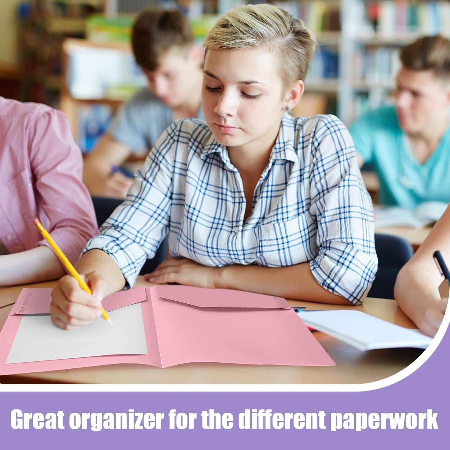 Gueevin 12 Pcs Plastic Folders with Pockets, Back to School Two Pocket Folder Fit Letter Size, Heavy Duty School Business Card Holder for Home Office, 11. 61 x 9. 45 Inches (Pastel)