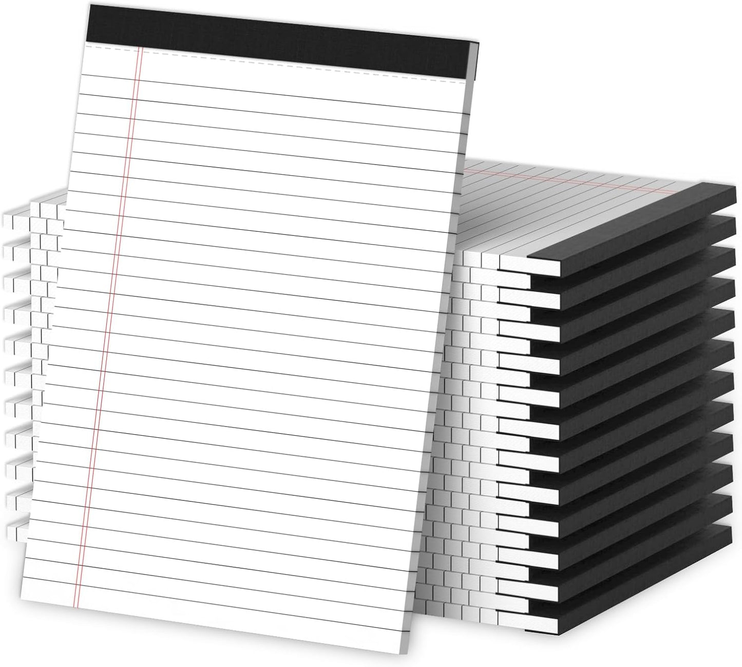 24 Pack White Note Pads 8.5x11, Wide Ruled Legal Pads 8.5 x 11 Writing Pad, Micro Perforated Notepad 8.5'' x 11'' Lined Paper Pads, Thickness Paper with Strong Cardboard, 30 Sheets per Pad