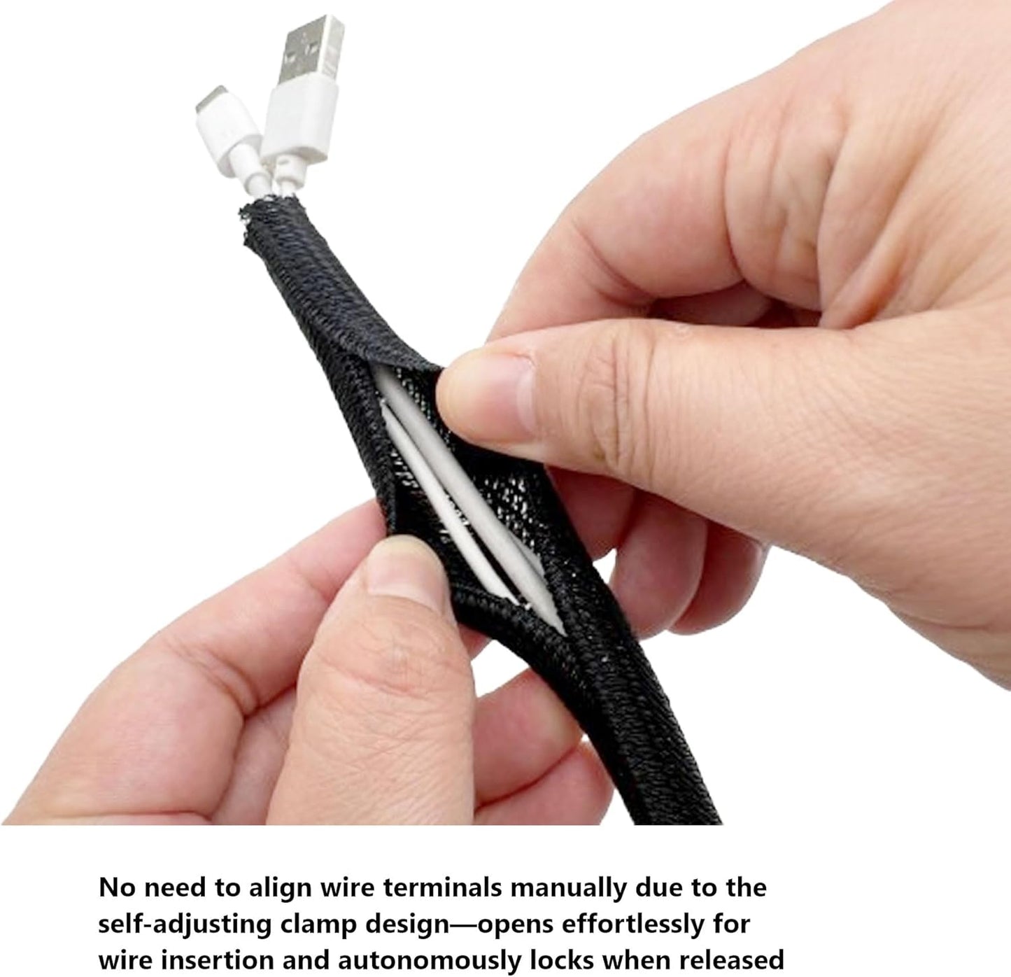 1/4 Inch-25ft Cable Management Sleeve - Flexible Wire Organizer System with Zipper for Home Office TV Computer, Durable Cord Cover Protector, Black