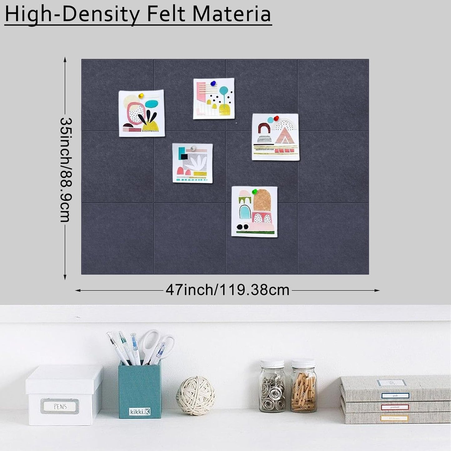 Large Acoustic Panels, 48"X36"X0.4" Sound Proof Foam Panels for Walls, Sound proof panels for walls, Soundproof Wall Panels for Home Studio&Office Decor. (Dark Grey)