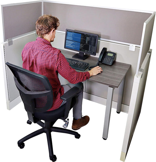 OBEX Acoustical Cubicle Privacy Screen Extender Desk Panel & Office Divider, Add Separation & Block Noise, 24" x 24", Overcast