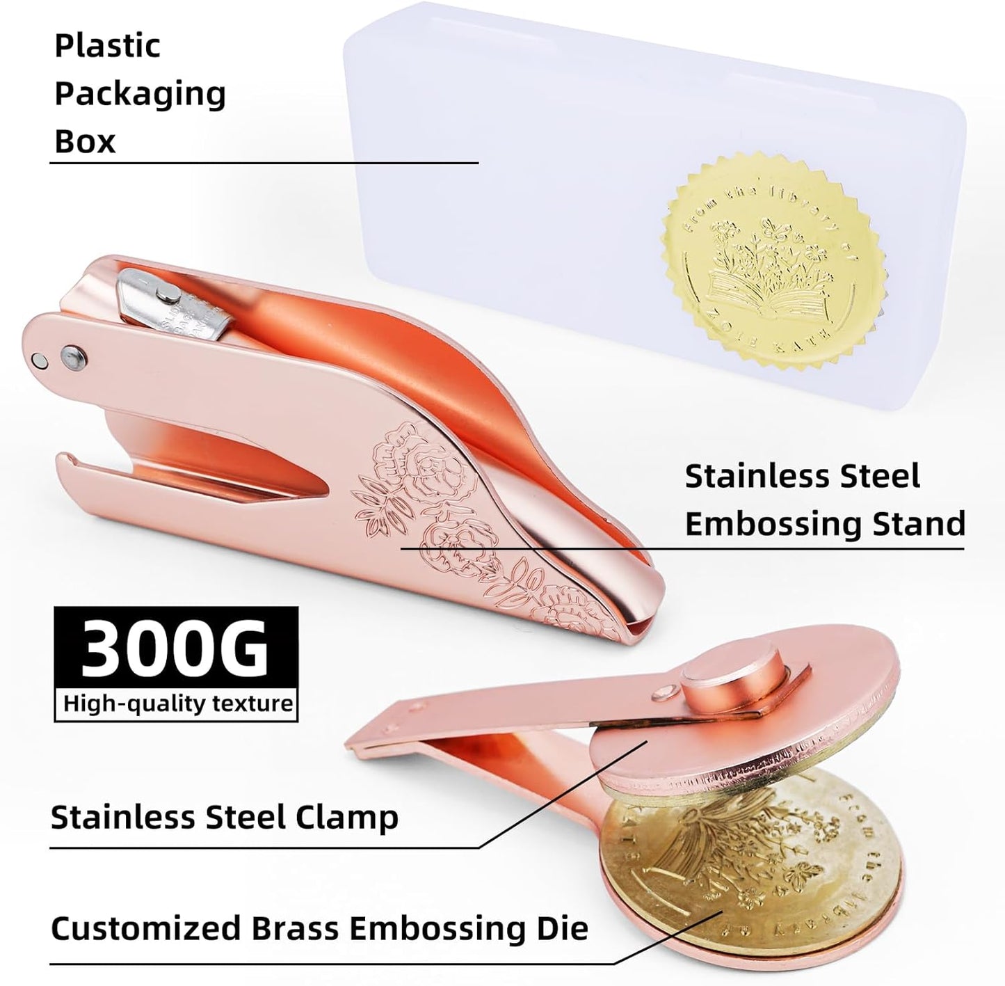 Book Embosser Personalized | Embosser Stamp Custom | Ex Libris | Book Stamp Personalized | from The Library of | Floral Book Press | Library Stamp Personalized