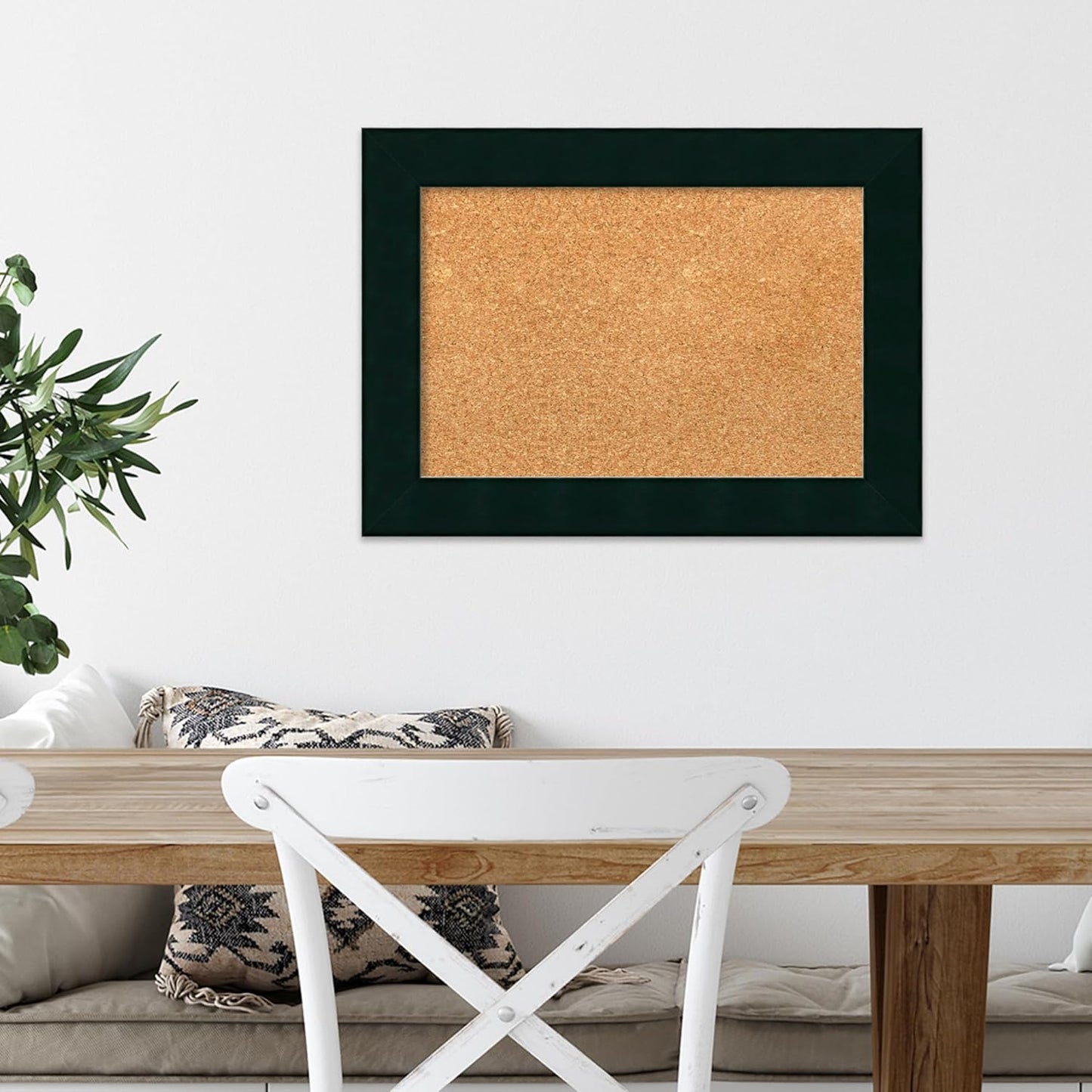 Amanti Art Natural Cork Board for Wall, 16x22 Vision Board with Black Wood Frame, Small Corkboard Office Decor for Home Organization, Modern Corkboard Pinboard to Display Items for Home Organization