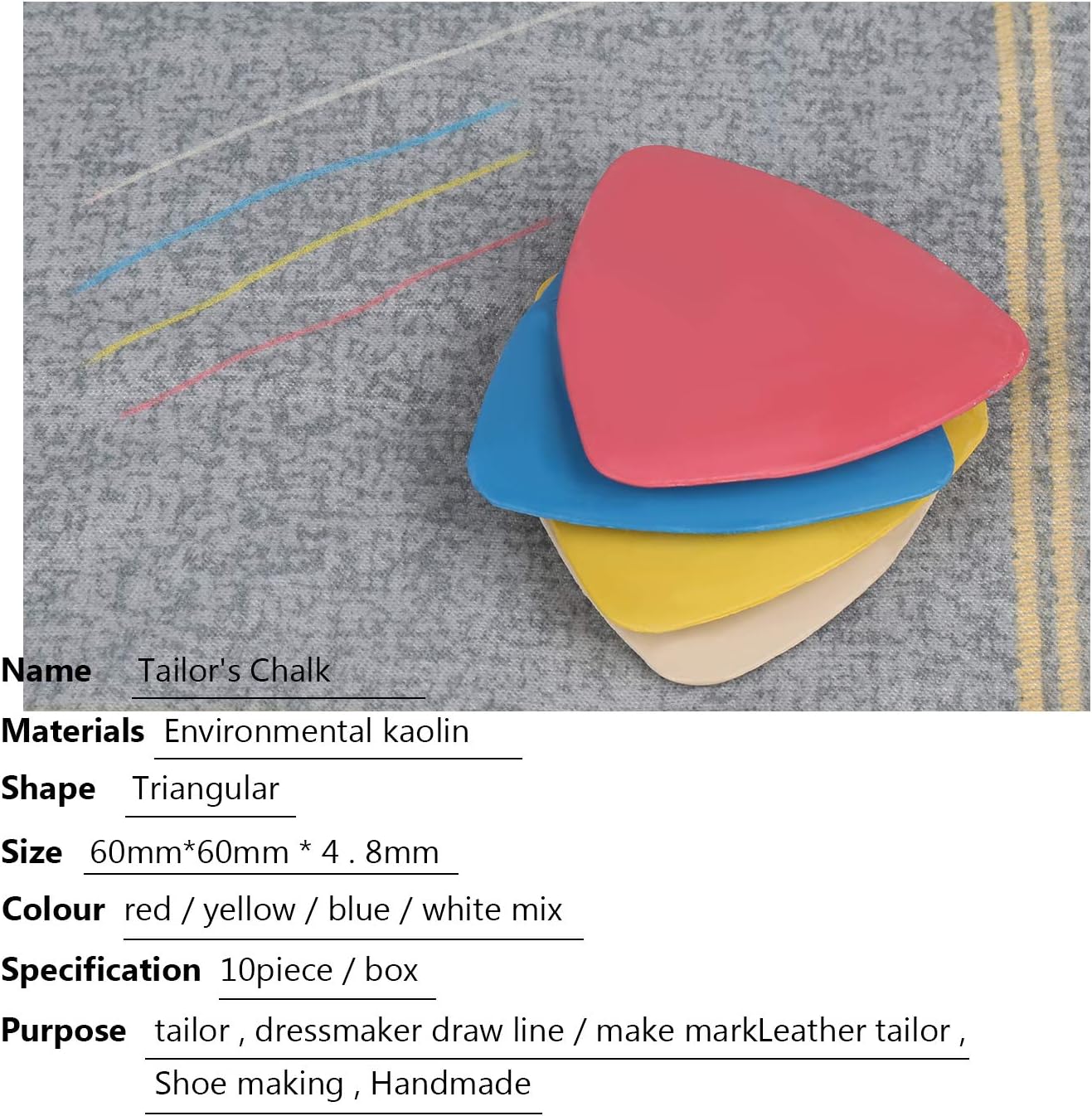 CampTek Tailors Chalk & Fabric Markers for Quilting - 10PCS Tailor's Chalk, 4PCS Heat Erasable Pens with 4 Refills, 3 PCS Sewing Fabric Pencils