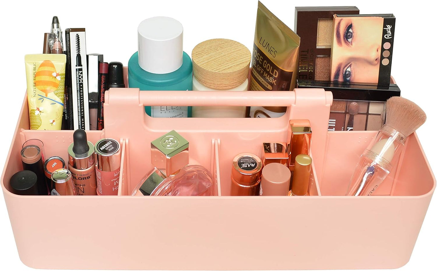 Portable Caddy Organizer - Stackable Plastic Caddy with Handle | Desk, Makeup, Dorm Caddy, Classroom Art Organizers (Made In Usa) (Mint/Pink/Lavender/Gray)