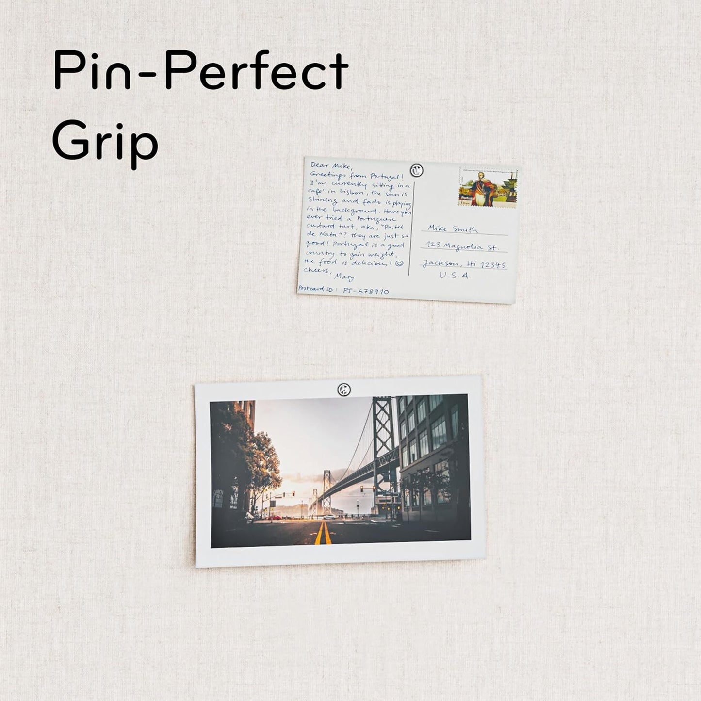 U Brands Linen Bulletin Board, 47"x35", Rustic Wood Style Frame, Industrial Grade Pinning Surface