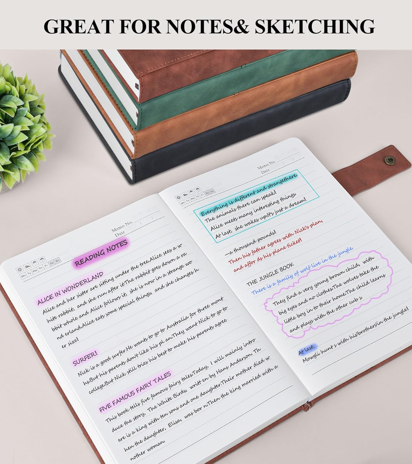 365 Page Thick Lined Journal Notebook for Men Women, A5 Leather Journals for Writing, Hardcover Notebooks for Work, School, Note Taking,Travel, Business,Personal Diary, College Ruled 5.9" x 8.4"