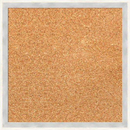 Amanti Art Natural Cork Board for Wall, 13x13 Vision Board with White Frame, X-Small Corkboard Office Decor for Home Organization, Modern Corkboard Pinboard to Display Items for Home Organization in