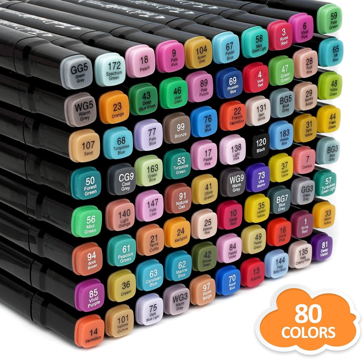 80 Colors Alcohol Markers Pens,Markers Drawing,Markers Set for Kids,Adults Coloring Book, Multicolor,Wide Chisel and Thin Head Double-Head Design Equipped with,Black Suitcase