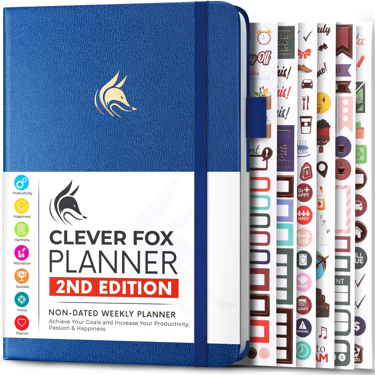 Clever Fox Planner 2nd Edition – Colorful Weekly & Monthly Goal Planner, Time Management & Productivity Organizer, Undated, A5 (Mystic Blue)