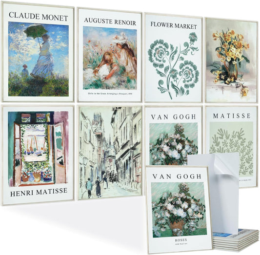 8 Pack Art Acoustic Panels, 48"X32" Self-Adhesive Sound Absorbing Panels, Decorative Acoustic Panels for Walls, Soundproof Wall Panels, Art Sound Proof Panels for Studio, Bedroom, Office