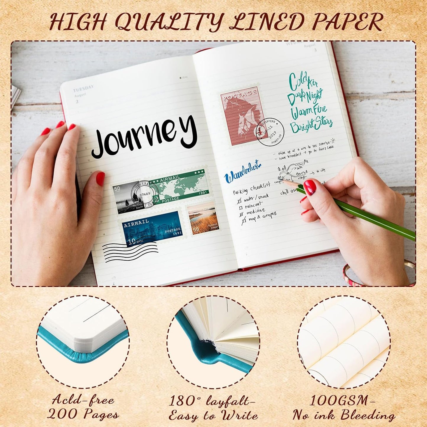 Estune Tree Small Notebooks Pen Leather Lined Pocket Subject Notebooks Hardcover Pocket Notepad Cute Ruled Leather Journals with Pen Holder for Men Women School Business, A6(Stylish Color,30 Set)