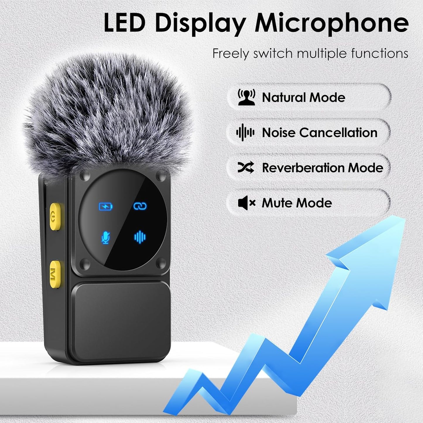 Mini Wireless Lavalier Microphone for iPhone iPad Android with Lightning/USB-C Plug, 80H Work Time Noise Reduction Lapel Mic for Recording, Clip Omni Lav Mic for Video Recording, Tiktok, Youtube, Vlog