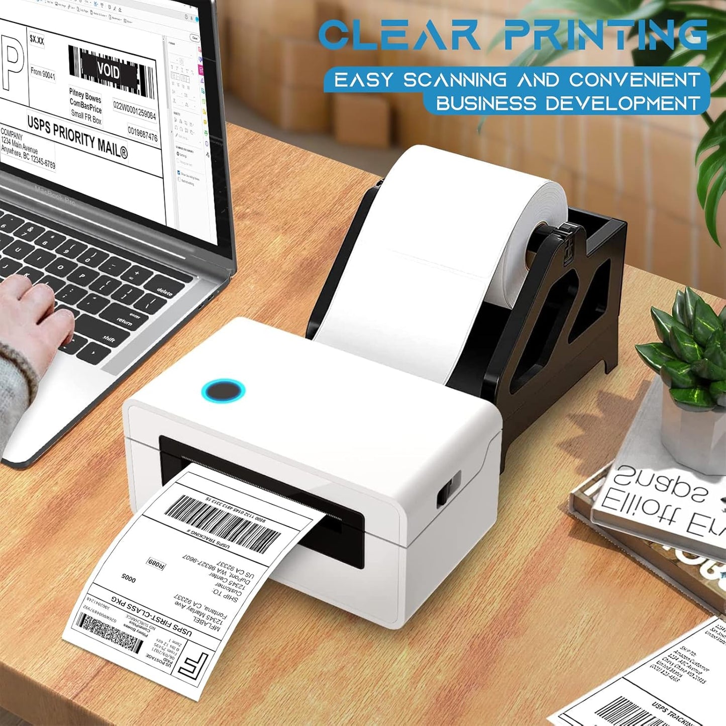 MFLABEL 4"x6" Direct Thermal Shipping Labels (4 Rolls of 250) - 1000 Total Labels Compatible with Zebra 2844, 2844z, 2843 & Eltron Printers | Strong Adhesive for UPS, USPS, FedEx, DHL, Amazon, Ebay