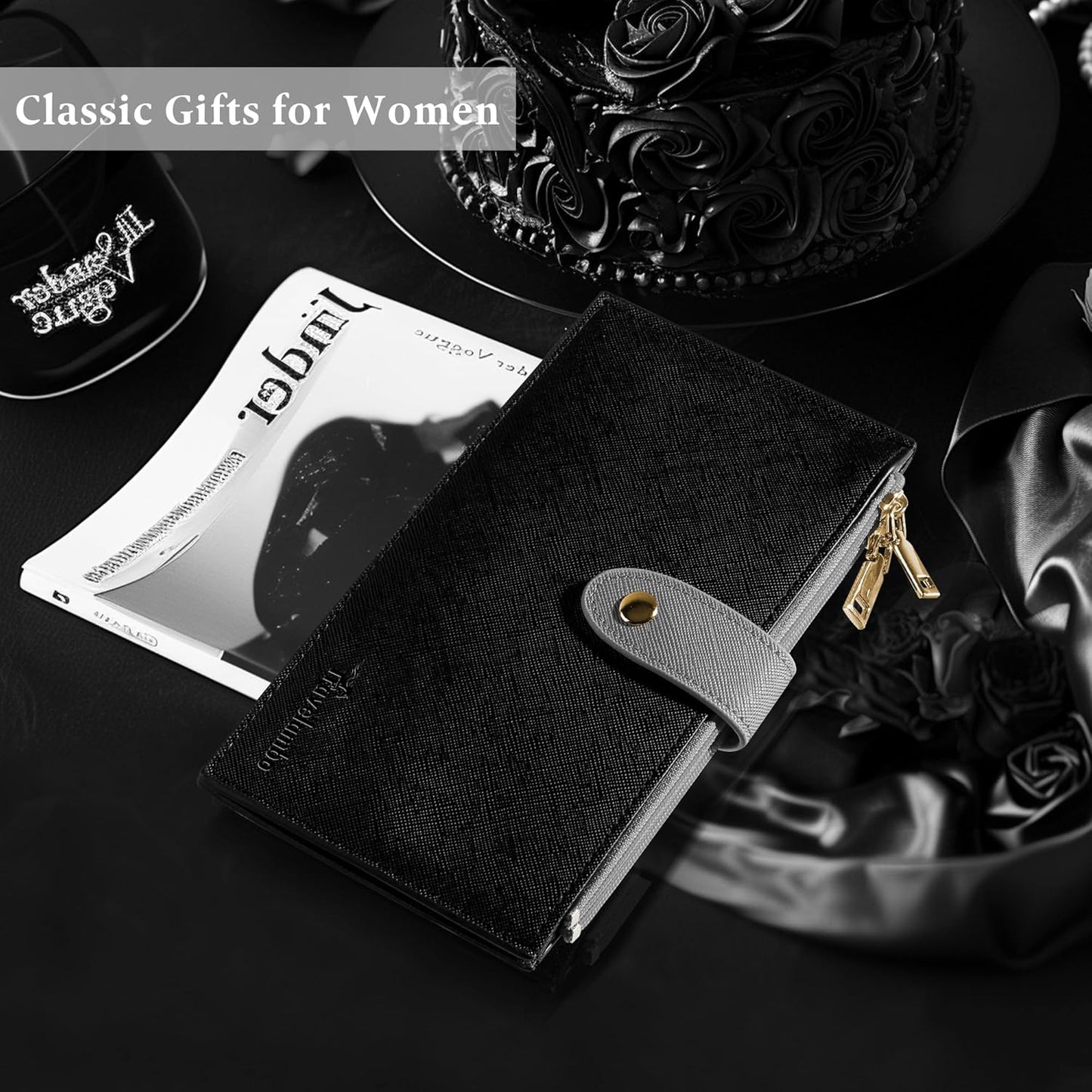 Travelambo RFID Wallet Women Bifold Multi Card Wallet Case with Zipper Pocke Credit Card Holder for Women