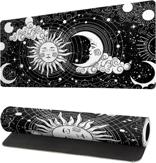 Magic Astrology Extended Big Mouse Pad Large, Gaming Mouse Pad Desk Pad,27.6x11.8 Inch Long Computer Keyboard Mouse Mat Black Mousepad with 3mm Non-Slip Base and Stitched Edge for Gaming and Office