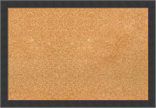 Amanti Art Natural Cork Board for Wall, 18x26 Vision Board with Black Wood Frame, Medium Corkboard Office Decor for Home Organization, Modern Contemporary Corkboard Pinboard to display items for home