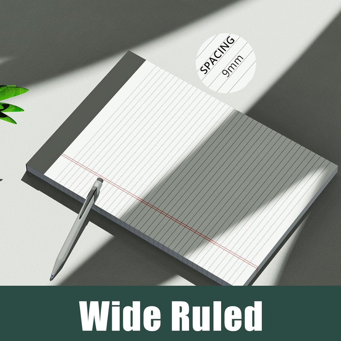 12 Pack Legal Pads 8.5 x 11 Basic Note Pads 8.5 x 11 - Premium Quality 21lb Paper Lined Notepad - Wide Ruled Writing Pads Perfect for Writing and Note-Taking - 30 Sheets per Pad