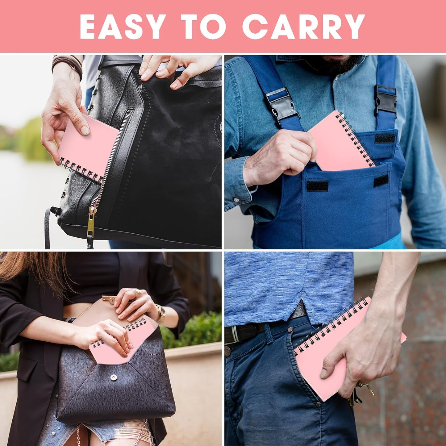 Jutom 18 Pcs Small Spiral Notebooks Memo Pads 3x5 Bulk Small Pocket Notebooks Mini Notepads with Lined Pages Mini Journals for Office Back to School Work Writing Supplies, 120 Pages (Pink)